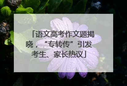 语文高考作文题揭晓，“专转传”引发考生、家长热议