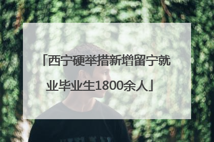 西宁硬举措新增留宁就业毕业生1800余人
