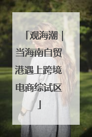 观海潮｜当海南自贸港遇上跨境电商综试区