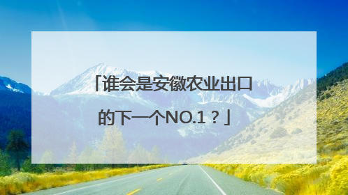 谁会是安徽农业出口的下一个NO.1？