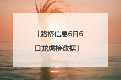 路桥信息6月6日龙虎榜数据