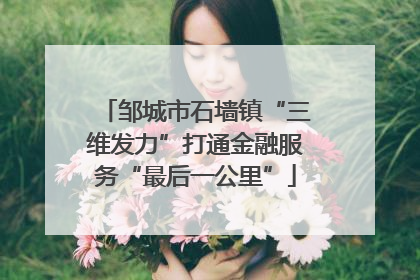 邹城市石墙镇“三维发力”打通金融服务“最后一公里”