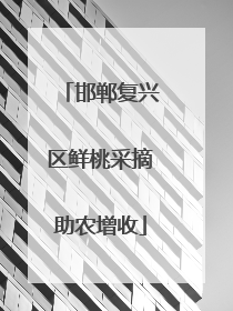 邯郸复兴区鲜桃采摘助农增收