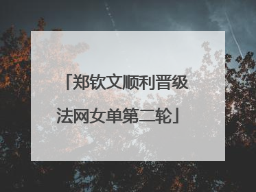 郑钦文顺利晋级法网女单第二轮