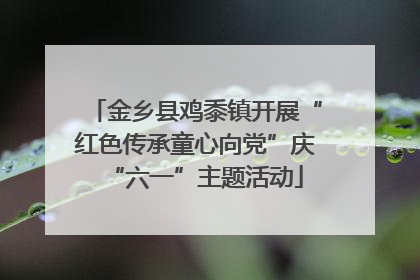 金乡县鸡黍镇开展“红色传承童心向党”庆“六一”主题活动