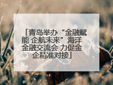 青岛举办“金融赋能 企航未来”海洋金融交流会 力促金企精准对接