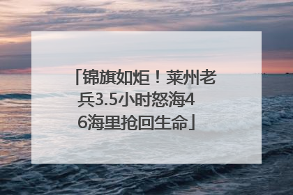 锦旗如炬！莱州老兵3.5小时怒海46海里抢回生命