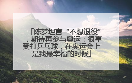 陈梦坦言“不想退役”，期待再参与奥运：很享受打乒乓球，在奥运会上是我最幸福的时候