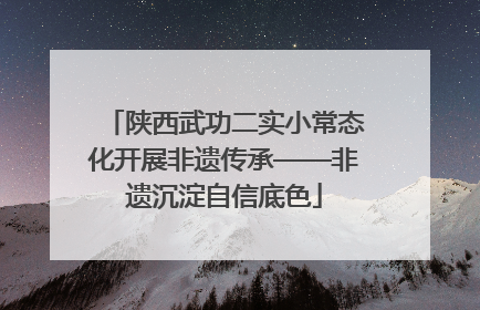 陕西武功二实小常态化开展非遗传承——非遗沉淀自信底色