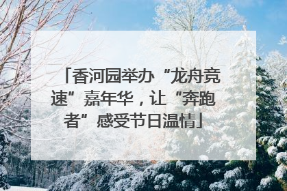 香河园举办“龙舟竞速”嘉年华，让“奔跑者”感受节日温情