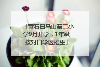 黄石白马山第二小学9月开学，1年级按对口学区招生