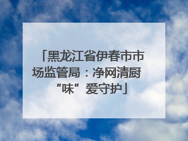 黑龙江省伊春市市场监管局：净网清厨 “味”爱守护
