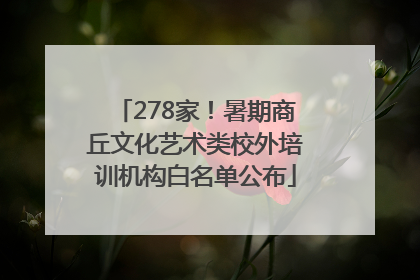 278家！暑期商丘文化艺术类校外培训机构白名单公布