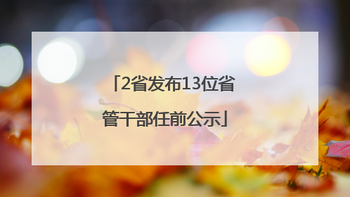 2省发布13位省管干部任前公示