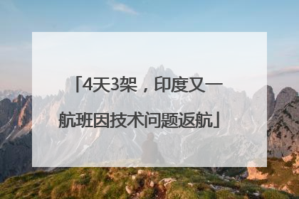 4天3架，印度又一航班因技术问题返航