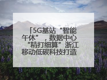 5G基站“智能午休”，数据中心“精打细算”浙江移动低碳科技打造“绿色流量”