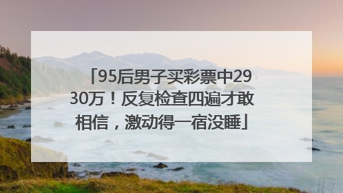 95后男子买彩票中2930万！反复检查四遍才敢相信，激动得一宿没睡