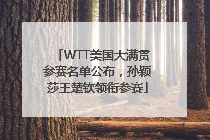 WTT美国大满贯参赛名单公布，孙颖莎王楚钦领衔参赛